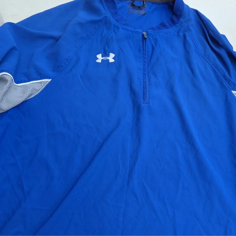 Under Armour Men’s Lightweight Half-Zip Windbreaker Jacket Blue/Gray M